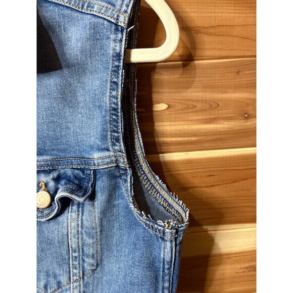 &Denim H&M Denim Blue Jean Cropped Vest Jacket Size S - Picture 5 of 8